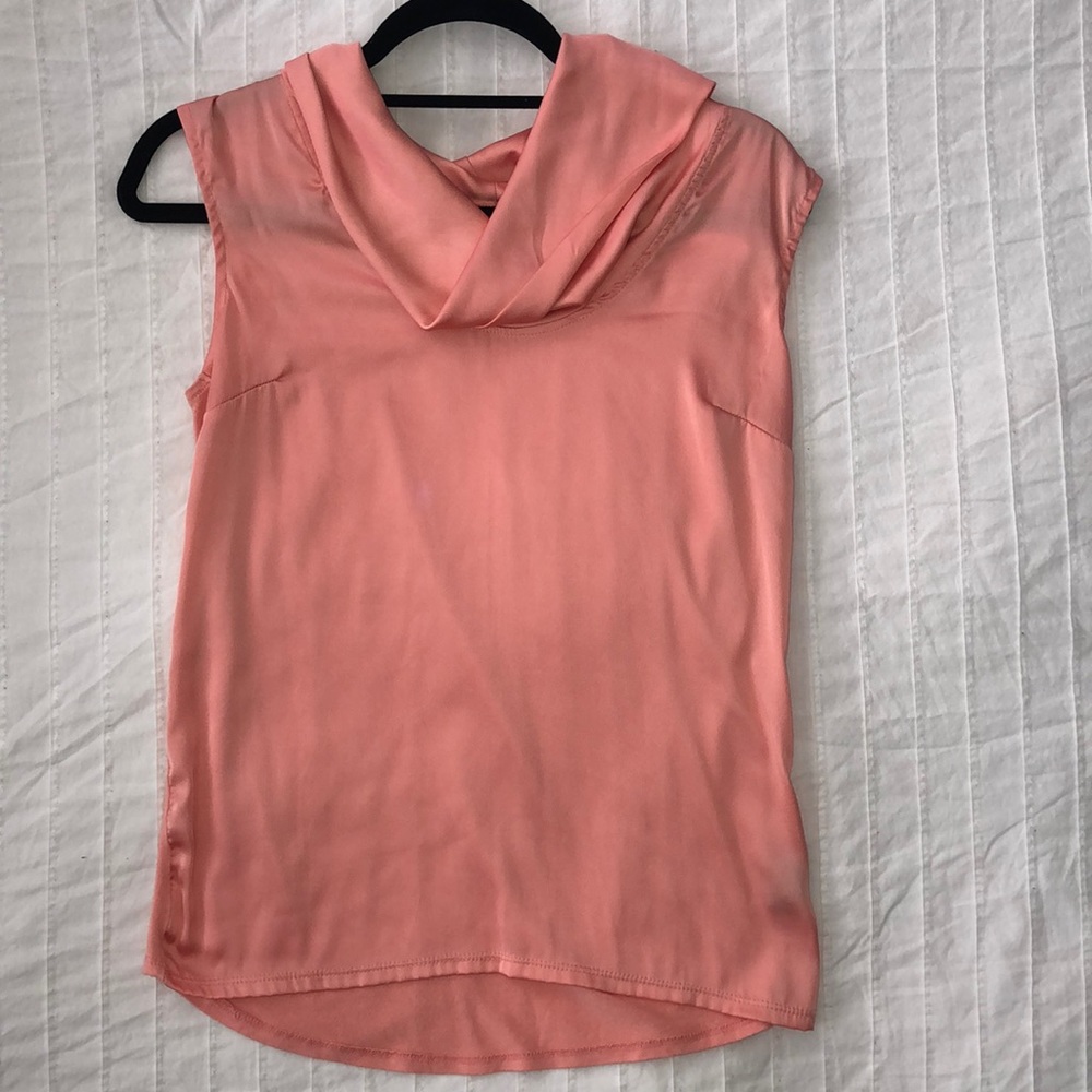 Silk scoop neck blouse with shoulder detailing